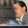 Leonardo DiCaprio embrasse Cristin Milioti pour The Wolf of Wall Street de Martin Scorsese, à New York le 25 août 2012.