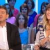 Daphné Bürki aux côtés de Jean-Luc Mélenchon dans le Grand Journal, neuvième saison, le lundi 27 août 2012 sur Canal +