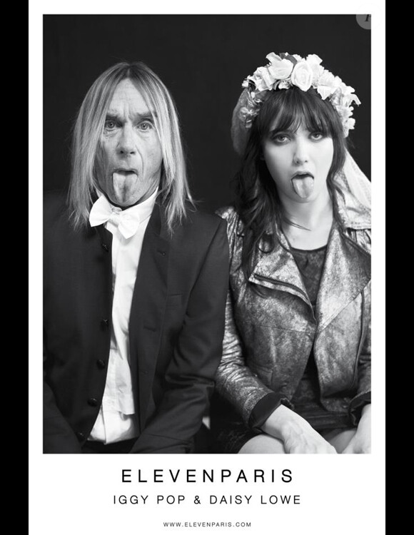 Iggy Pop et Daisy Lowe tirent la langue pour la campagne automne-hiver 2012 d'Eleven Paris.