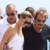 Johnny Hallyday et sa femme Laeticia le 20 juillet 2012 à Saint-Tropez