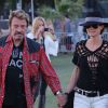 Johnny Hallyday et sa femme Laeticia au Coachella Music Festival le 14 avril 2012 à Indio