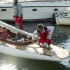 Frederik de Danemark a fait une sortie en mer avec ses enfants le prince Christian et la princesse Isabella, à Bastad le 25 août 2012, en marge de sa participation aux Nordic Sailing Masters, qu'il disputait en classe Dragon.