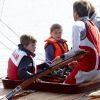Le prince Frederik de Danemark a fait une sortie en mer avec ses enfants le prince Christian et la princesse Isabella, à Bastad le 25 août 2012, en marge de sa participation aux Nordic Sailing Masters, qu'il disputait en classe Dragon.