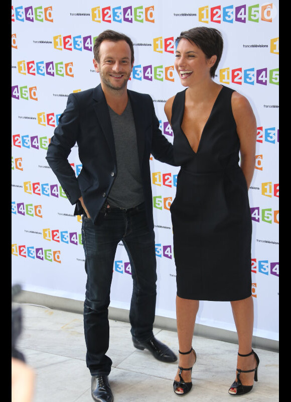 Alessandra Sublet et Jérémy Michalak à la conférence de rentrée de France Télévisions le 28 août 2012 à Paris