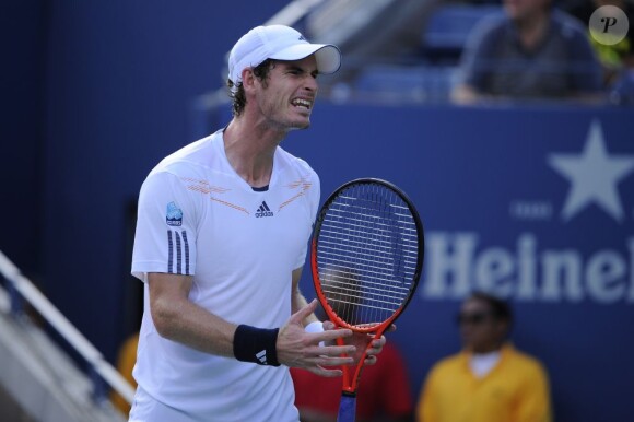 Andy Murray lors de sa victoire face à Alex Bogomolov Jr au premier tour de l'US Open à New York le 27 août 2012