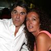 Tex et son épouse à l'occasion d'une soirée caritative pour l'association Les Puits du Désert, au domaine de Bertaud-Belieu, au coeur de presqu'île de Saint-Tropez, le 30 août 2012.