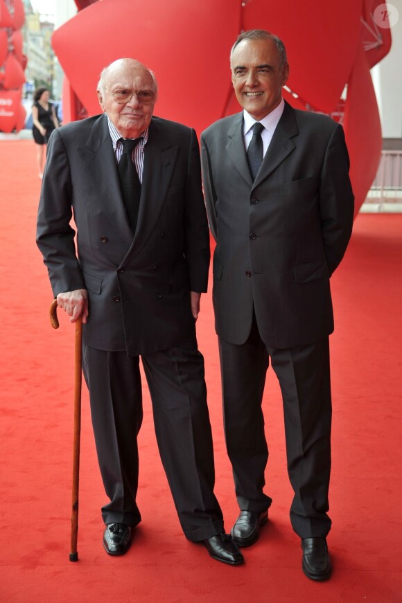 Francesco Rosi et Alberto Barbera à la Mostra de Venise 2012, avant la projection du film L'Affaire Mattei. 1er septembre