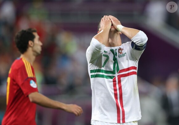 Cristiano Ronaldo le 27 juin 2012 en Ukraine après la défaite du Portugal en demi-finale de l'Euro 2012