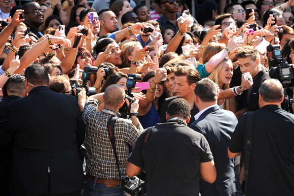 L'arrivée des One Direction, une folie, aux MTV Video Music Awards à Los Angeles, le 6 septembre 2012.
