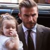 David Beckham et sa fille Harper viennent soutenir Victoria Beckham à la New York Public Library pour son défilé printemps-été 2013. New York, le 9 septembre 2012.