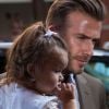 David Beckham et sa fille Harper viennent soutenir Victoria Beckham à la New York Public Library pour son défilé printemps-été 2013. New York, le 9 septembre 2012.