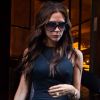 Victoria Beckham quitte le restaurant Balthazar après un déjeuner avec son mari David Beckham et leur fille Harper. New York, le 9 septembre 2012.