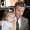 David Beckham et sa fille Harper arrivent au Balthazar pour un déjeuner en famille. New York, le 9 septembre 2012.