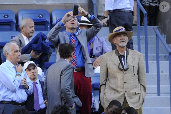 Kevin Spacey et Sean Connery assistent au triomphe d'Andy Murray le 10 septembre 2012 en finale de l'US Open à New York