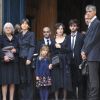 La veuve de Christian Marin avec sa famille lors des obsèques de son mari en l'église Saint-Roch le 11 septembre 2012