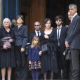 La veuve de Christian Marin avec sa famille lors des obsèques de son mari en l'église Saint-Roch le 11 septembre 2012