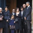 La famille de Christian Marin lors des obsèques du comédien en l'église Saint-Roch le 11 septembre 2012