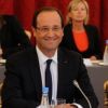 François Hollande a reçu lors d'une réunion les présidents de conseils régionaux, dont Ségolène Royal, à l'Elysée, le 12 septembre 2012.