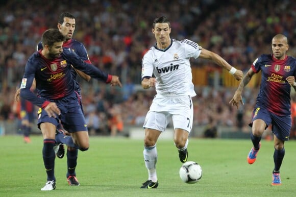 Cristiano Ronaldo au Camp Nou de Barcelone le 23 août 2012 lors du match de Supercoupe d'Espagne