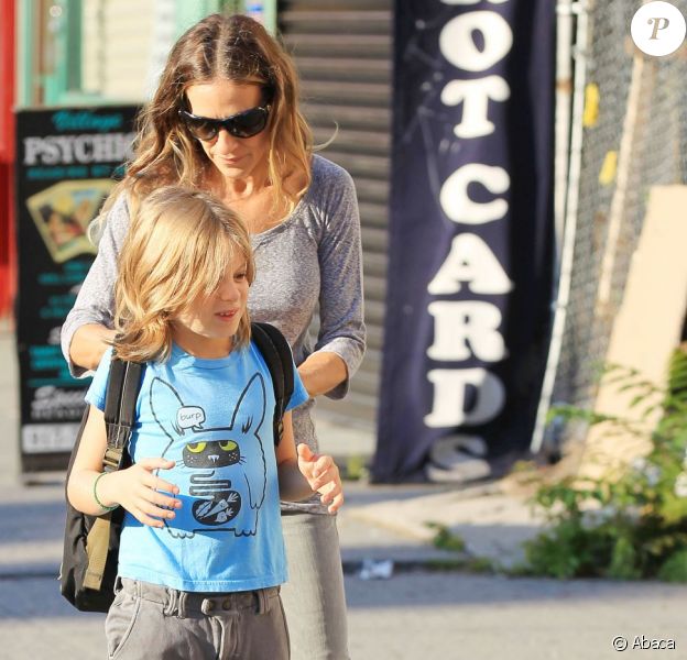 Sarah Jessica Parker emmène son fils à l'école. New York le 14 septembre 2012.