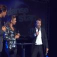 Vincent Cerutti et Sandrine Quétier aux côtés de Fabrice Bailly lors de la conférence de presse de Danse avec les stars 3 le mardi 18 septembre 2012 (TF1) au Bobino à Paris