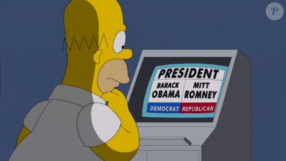 Homer vote dans Les Simpsons - septembre 2012.