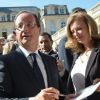 Valérie Trierweiler et François Hollande à l'Elysée pour les Journées du patrimoine, le 16 septembre 2012.