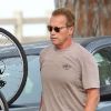 Arnold Schwarzenegger fait du vélo avec sa fille à Santa Monica le 22 septembre 2012