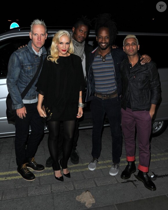 Gwen Stefani et No Doubt arrivent à Londres, le 25 septembre 2012.