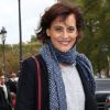 Inès de la Fressange arrive au Grand Palais pour le défilé Carven printemps-été 2013. Paris, le 27 septembre 2012.