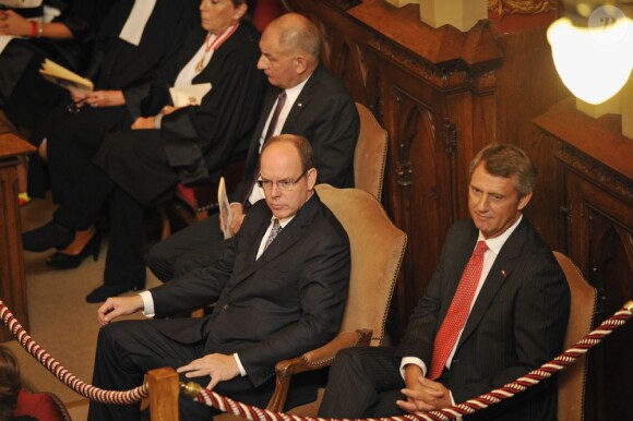 Le prince Albert II de Monaco le 1er octobre 2012 lors de la rentrée solennelle des cours et tribunaux de la principauté.