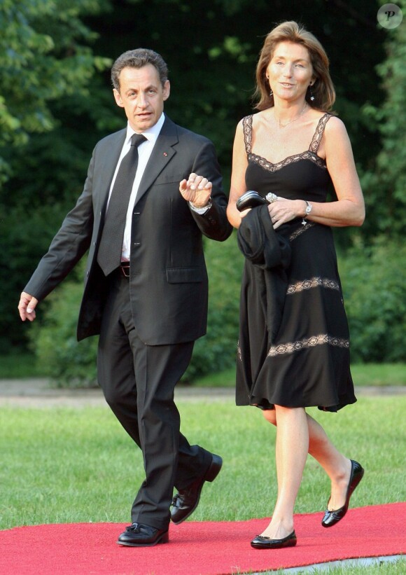Nicolas Sarkozy et Cécilia Attias à Hohen Luckow, en Allemagne, le 6 juin 2007.