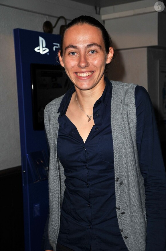 Sabrina Delannoy lors de la soirée de lancement du Playstation Foot 5 au bar Le Players le 9 octobre 2012 à Paris