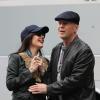 Bruce Willis et Marie Louise Parker - Tournage du film "Red 2" a Paris. Le 10 octobre 2012  Set of the film "Red 2" in Paris. On october 10th 201210/10/2012 - PARIS