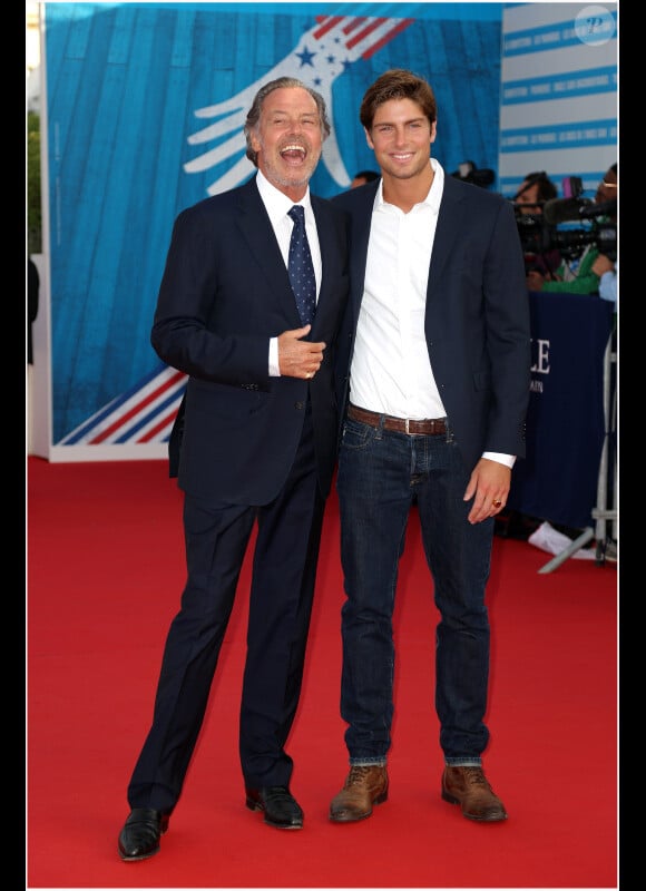 Michel Leeb et son fils Tomen août 2012 à Deauville