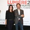Geraldine Pailhas et Christopher Thompson lors de la cérémonie d'ouverture du Festival Lumière de Lyon avec la projection de L'Epouvantail le 15 octobre 2012