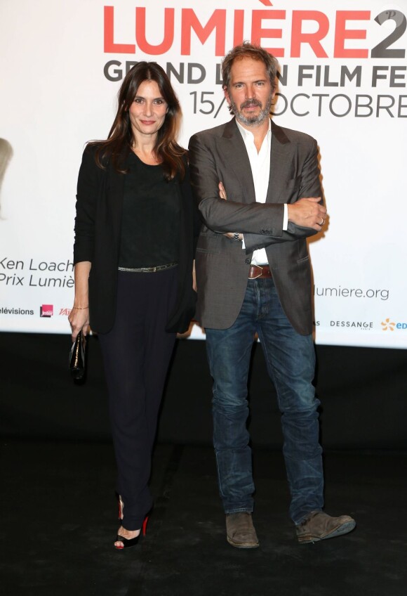 Geraldine Pailhas et Christopher Thompson lors de la cérémonie d'ouverture du Festival Lumière de Lyon avec la projection de L'Epouvantail le 15 octobre 2012