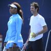 Serena Williams et Patrick Mouratoglou durant l'US Open à New York le 7 septembre 2012
