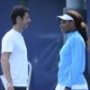 Serena Williams et Patrick Mouratoglou durant l'US Open à New York le 7 septembre 2012