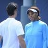 Serena Williams et Patrick Mouratoglou durant l'US Open à New York le 7 septembre 2012