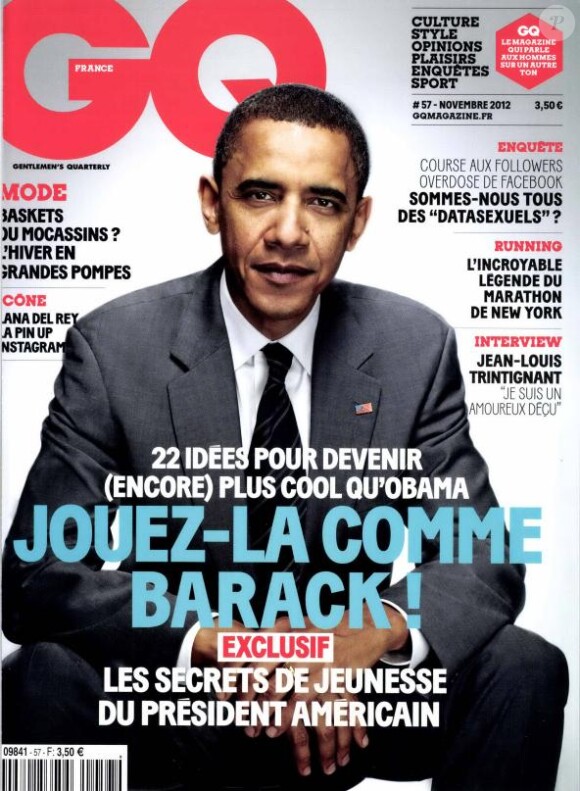 La couverture du magazine GQ du mois de novembre 2012.