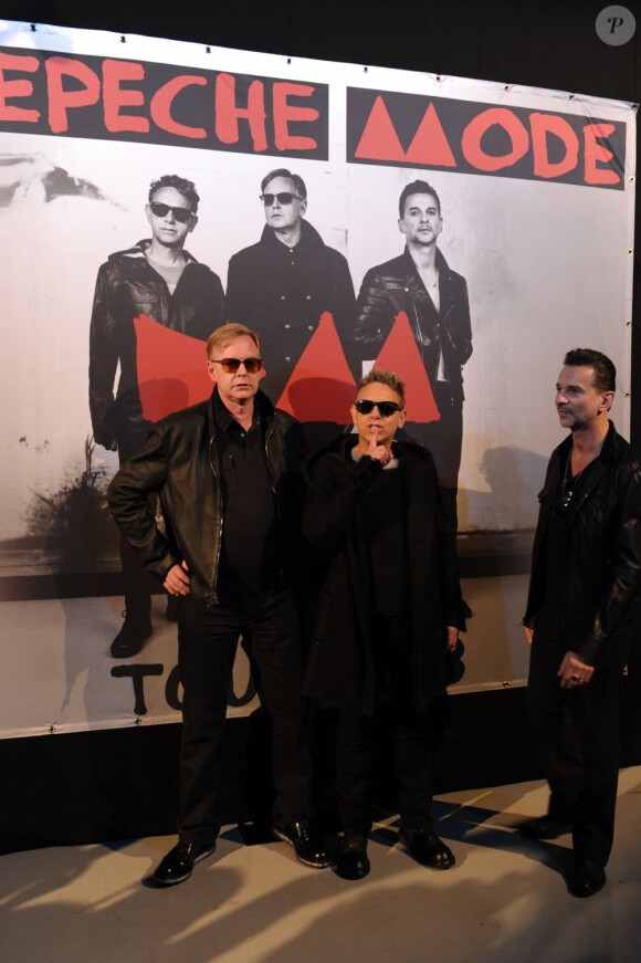 Depeche Mode en conférence de presse à Paris, le 23 octobre 2012.