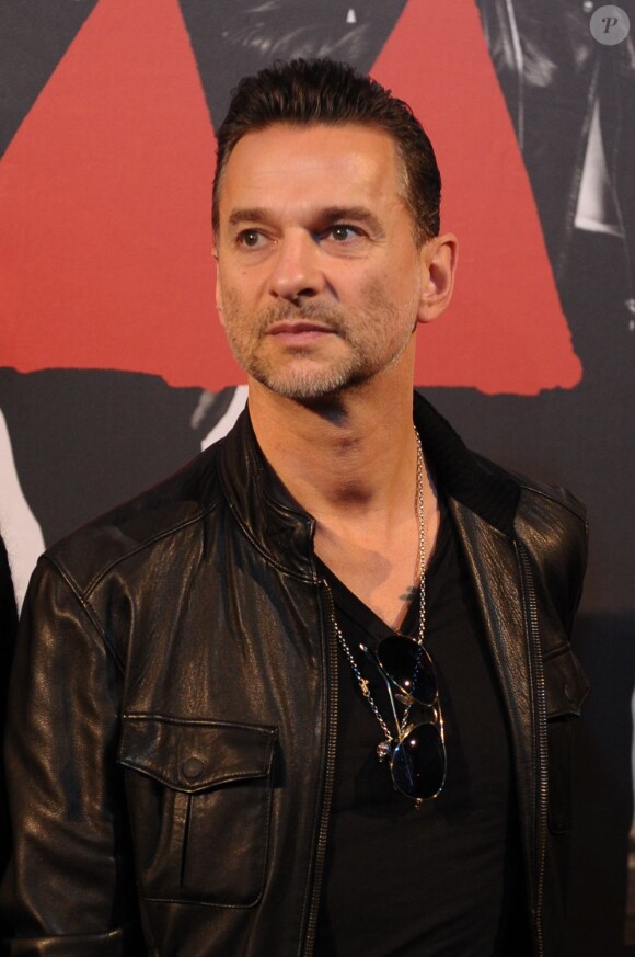 Dave Gahan de Depeche Mode en conférence de presse à Paris, le 23 octobre 2012.