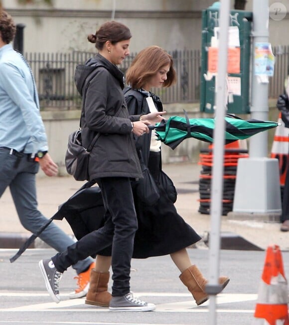 Vanessa Paradis sur le tournage du film Fading Gigolo à New York le 25 octobre 2012