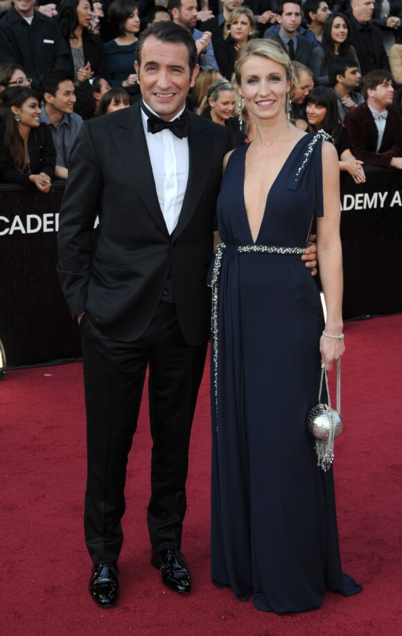 Jean Dujardin et Alexandra Lamy lors des Oscars le 26 février 2012