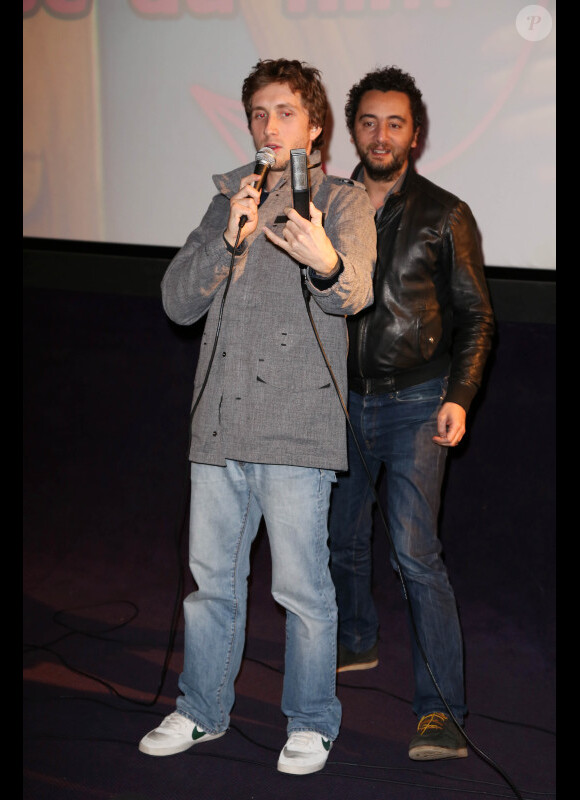 EXCLU - Nader Boussandel et Baptiste Lecaplain lors de l'avant-première du film Nous York à Versailles au cinéma Le Cyrano le vendredi 2 novembre 2012
