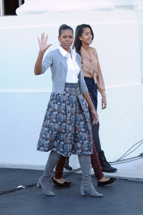 Michelle et Malia Obama, ultralookées à la maison Blanche en novembre 2011