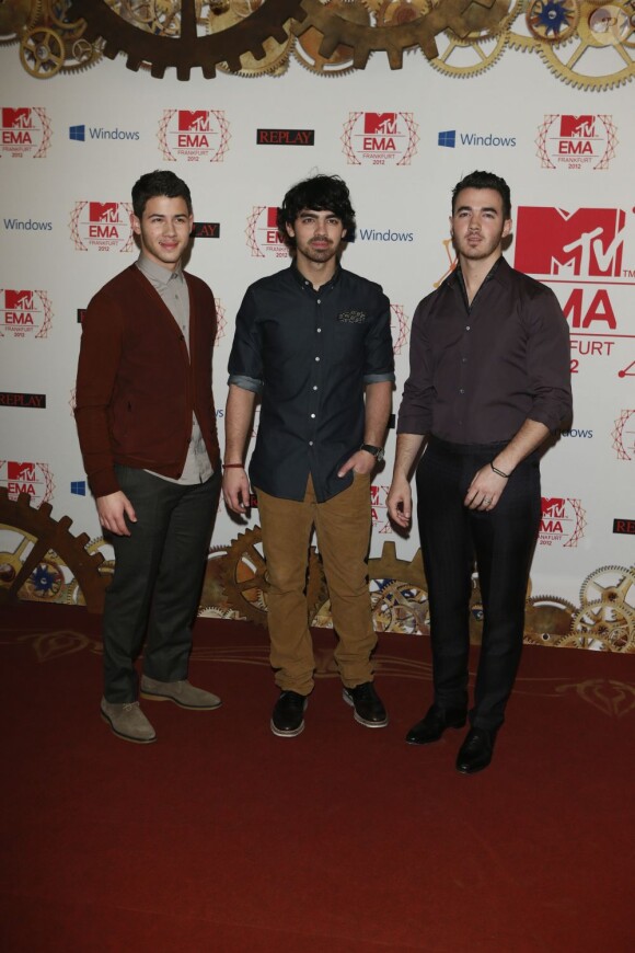 Jonas Brothers lors des MTV EMA's 2012 Europe Music Awards à la Festhalle de Francfort en Allemagne le 11 Novembre 2012