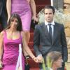 Cesc Fabregas et Daniella Seeman lors du mariage d'Andrès Iniesta et Anna Ortiz à Tarragone le 8 juillet 2012
