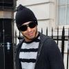 Lewis Hamilton surpris à la sortie de leur hôtel londonien le 12 Novembre 2012 à Londres